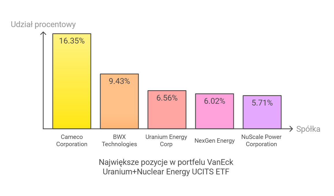 Największe pozycje w portfelu VanEck Uranium+Nuclear Energy UCITS ETF